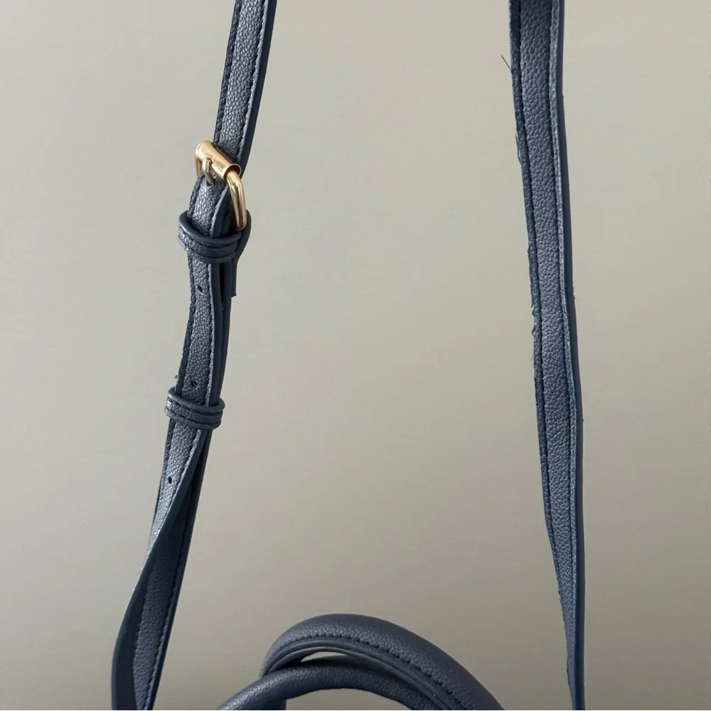 Anne Klein Midnight Blue Embossed Logo Handbag